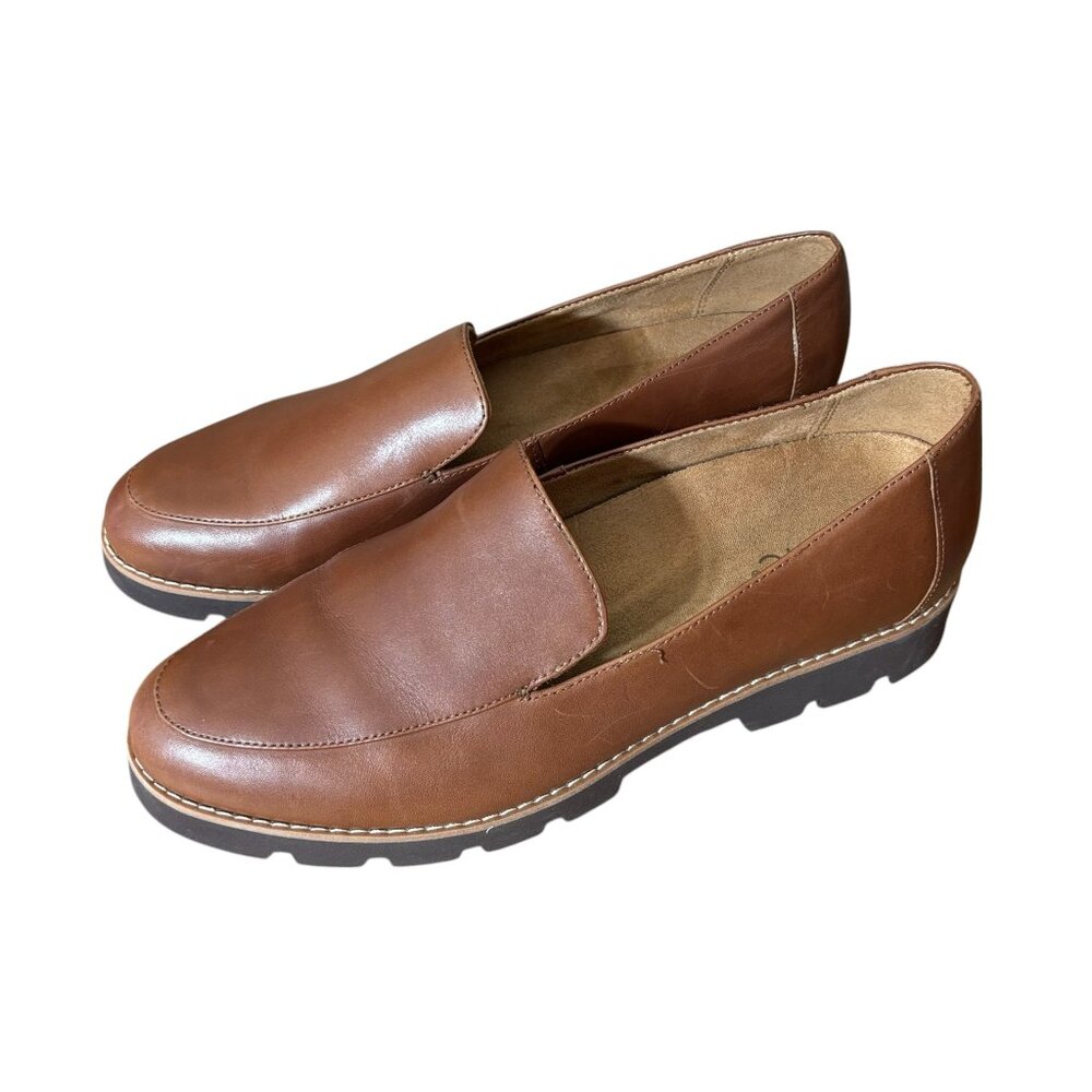 Vionic Women's Brown Leather Slip-On Loafers